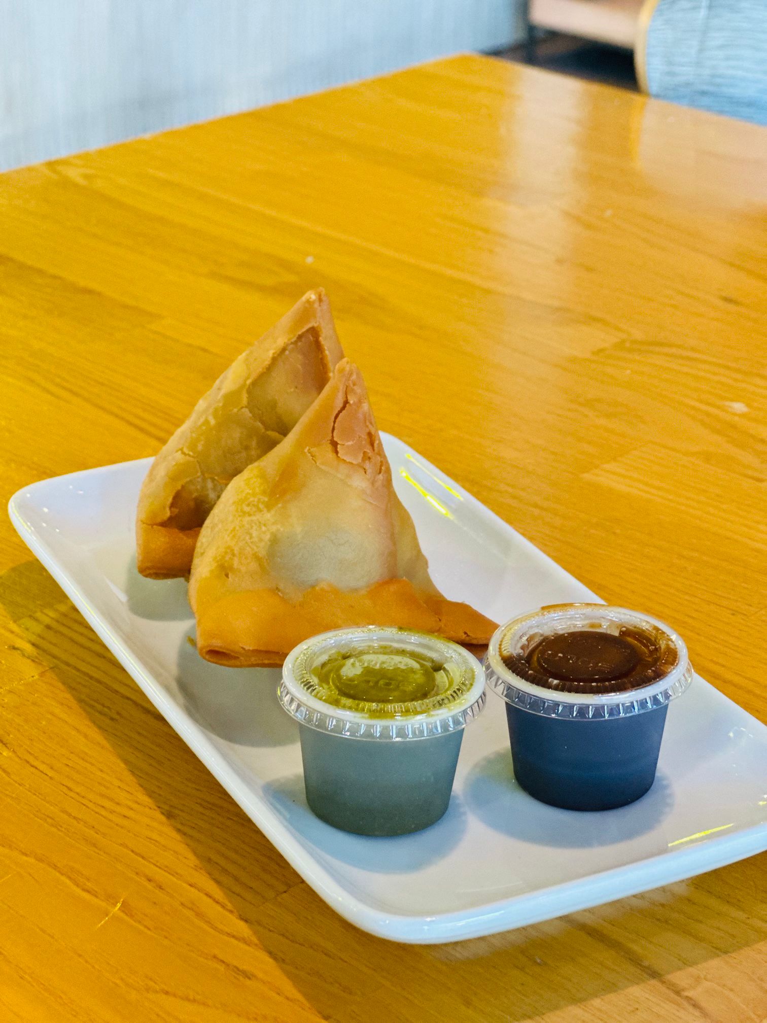 Samosa, crispy fried Indian snack at Dilli-6 San Ramon